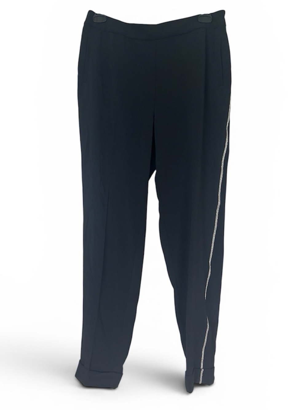 Chico's Black Pull-On Pants with Side Metallic Trim